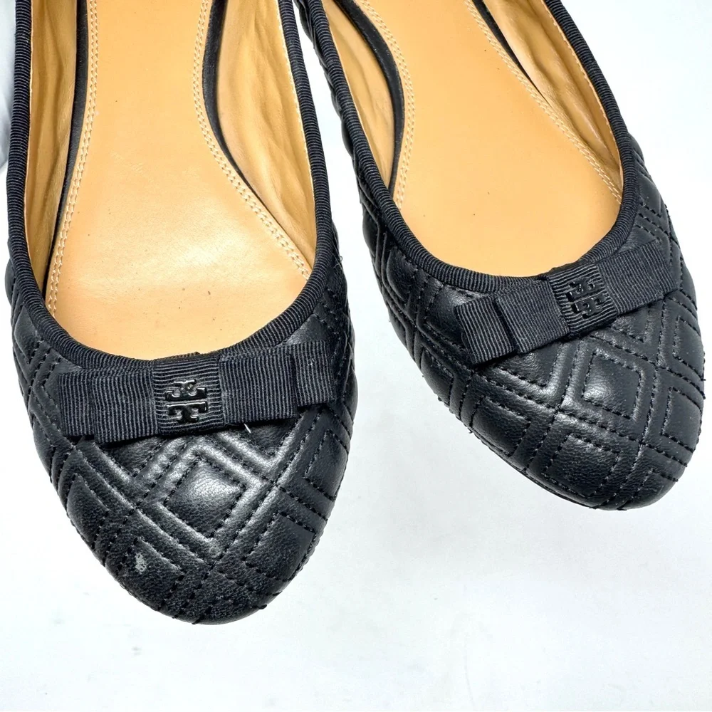 Tory Burch Marion Quilted Leather Ballet Flat Black